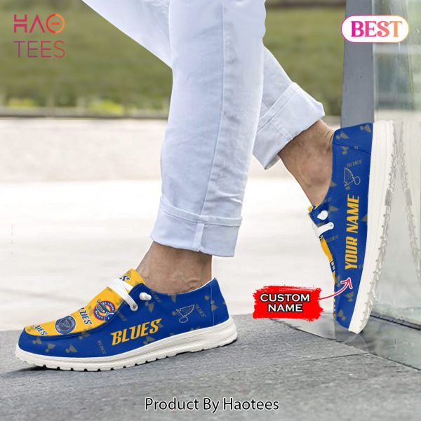 AVAILABLE NHL St Louis Blues Custom Name Hey Dude Shoes