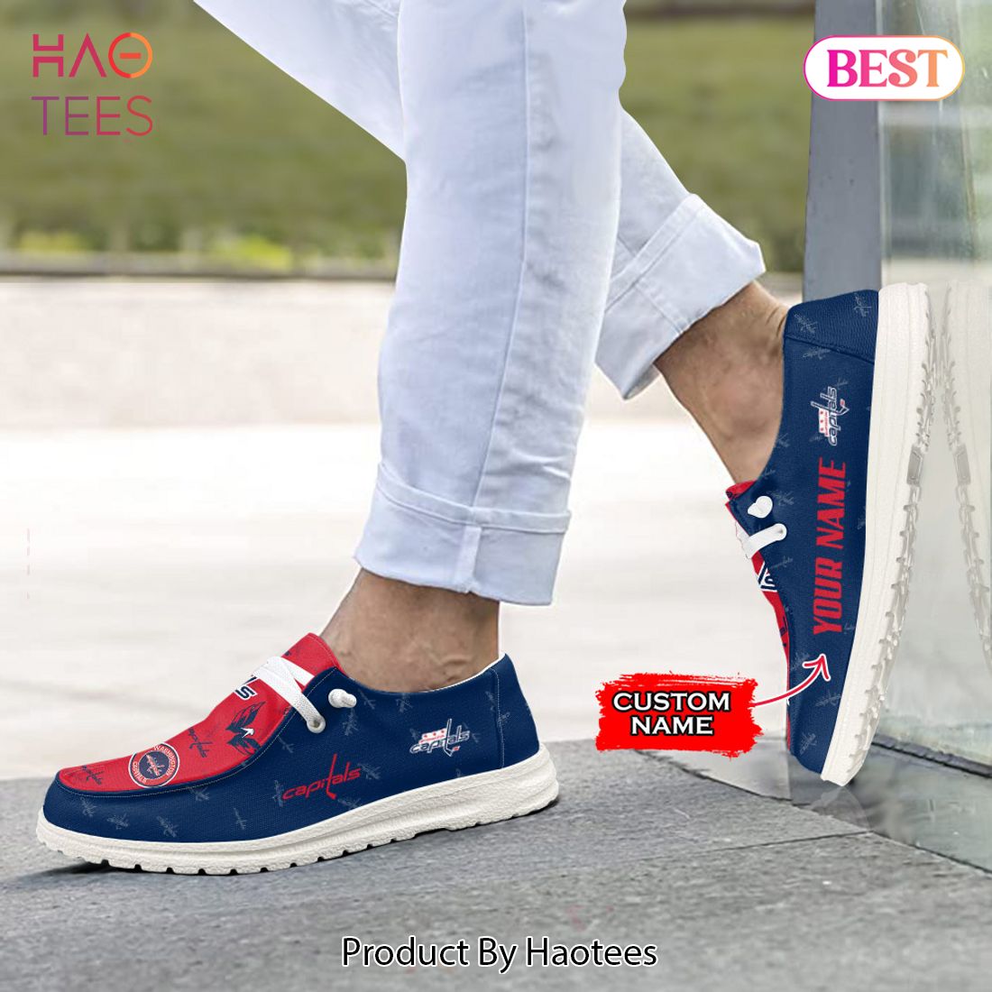 AVAILABLE NHL Washington Capitals Custom Name Hey Dude Shoes AVAILABLE NHL Washington Capitals Custom Name Hey Dude Shoes