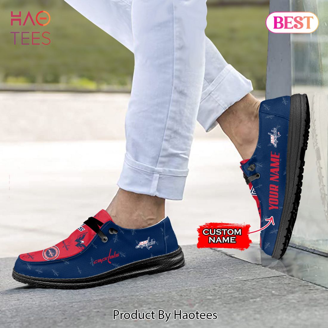 AVAILABLE NHL Washington Capitals Custom Name Hey Dude Shoes AVAILABLE NHL Washington Capitals Custom Name Hey Dude Shoes