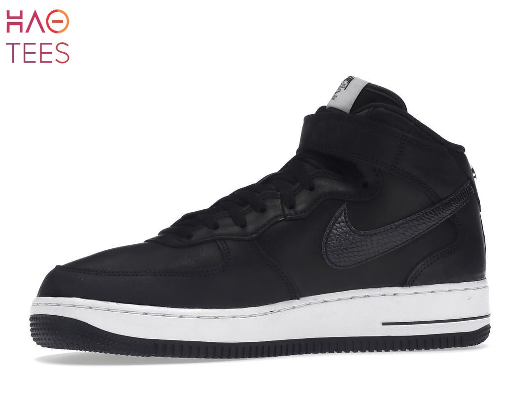 [AVAILABLE] Stussy X Nike Air Force 1 Mid Black White Luxury Store