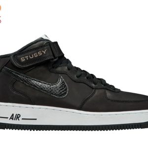 [AVAILABLE] Stussy X Nike Air Force 1 Mid Black White