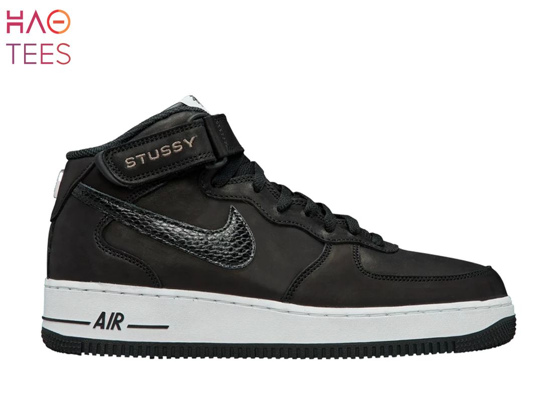 [AVAILABLE] Stussy X Nike Air Force 1 Mid Black White Luxury Store