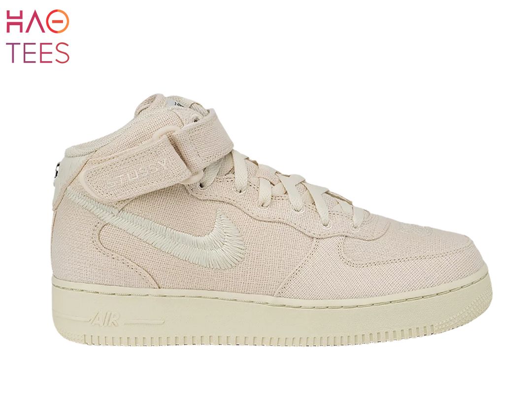 AVAILABLE Stussy X Nike Air Force 1 Mid Fossil Hemp Luxury Store