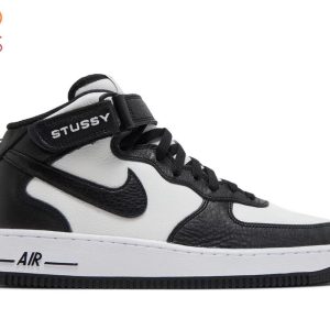 AVAILABLE Stussy X Nike Air Force 1 Mid Light Bone Black AVAILABLE Stussy X Nike Air Force 1 Mid Light Bone Black
