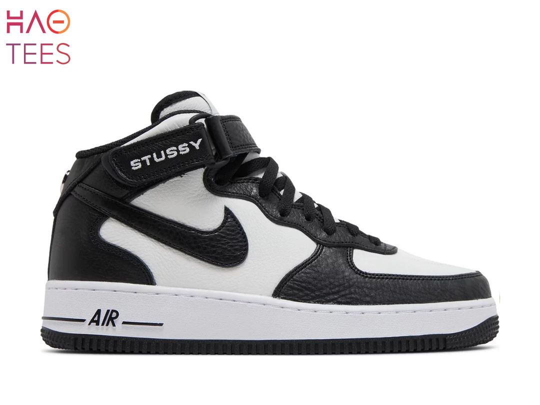 AVAILABLE Stussy X Nike Air Force 1 Mid Light Bone Black Luxury Store