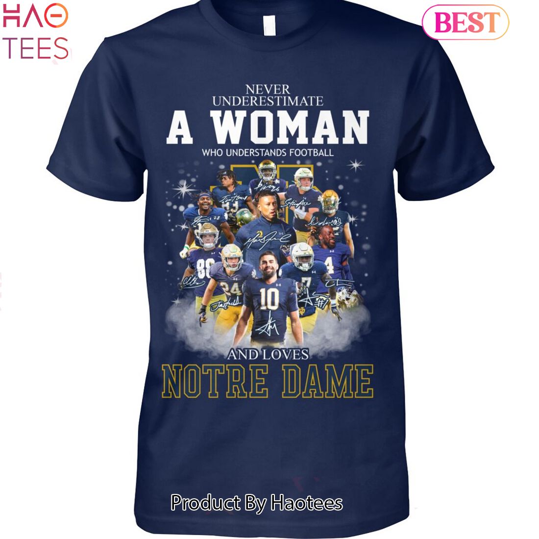BEST A Woman Love Notre Dame Fighting Irish Unisex T-Shirt