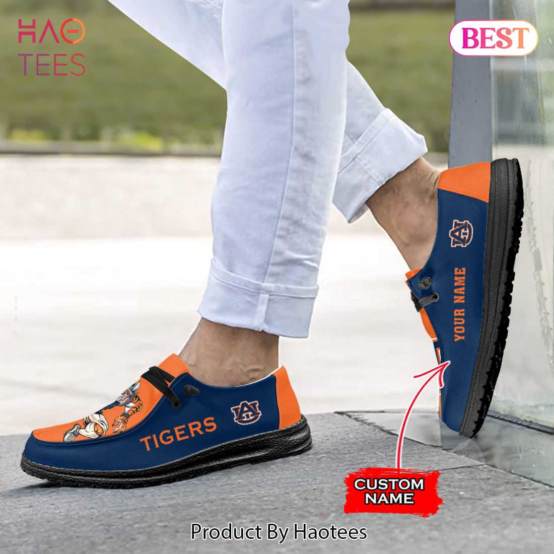 BEST NCAA Auburn Tigers - Custom Name Hey Dude Shoes BEST NCAA Auburn Tigers - Custom Name Hey Dude Shoes