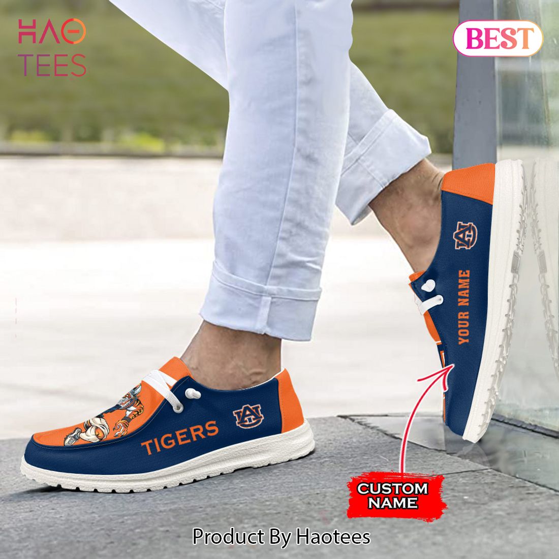 BEST NCAA Auburn Tigers - Custom Name Hey Dude Shoes BEST NCAA Auburn Tigers - Custom Name Hey Dude Shoes