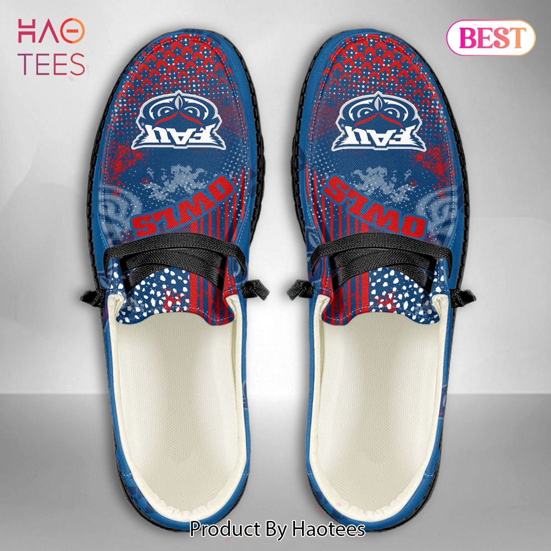 BEST NCAA Florida Atlantic Owls Custom Name Hey Dude Shoes BEST NCAA Florida Atlantic Owls Custom Name Hey Dude Shoes