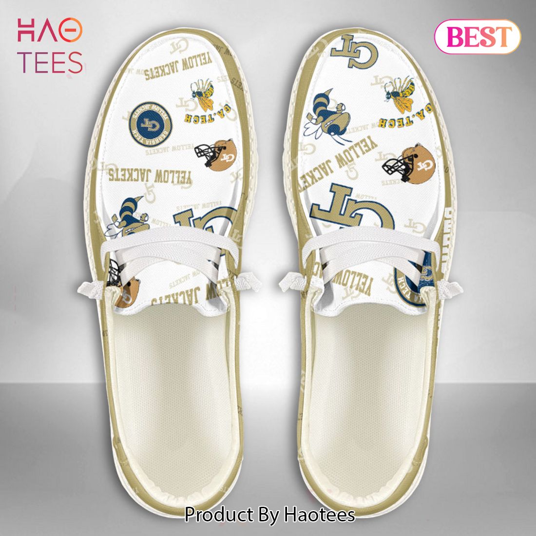 [BEST] NCAA Georgia Tech Yellow Jackets Custom Name Hey Dude Shoes