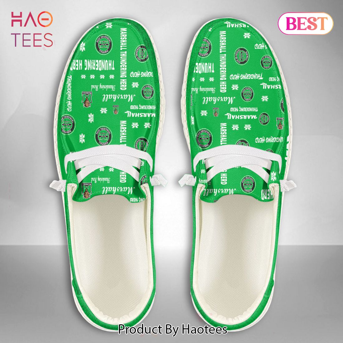 BEST NCAA Marshall Thundering Herd Custom Name Hey Dude Shoes POD Design BEST NCAA Marshall Thundering Herd Custom Name Hey Dude Shoes POD Design