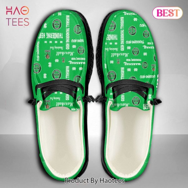 BEST NCAA Marshall Thundering Herd Custom Name Hey Dude Shoes POD Design