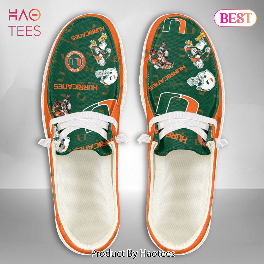[BEST] NCAA Miami Hurricanes Custom Name Hey Dude Shoes