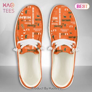 [BEST] NCAA Miami Hurricanes Custom Name Hey Dude Shoes POD Design