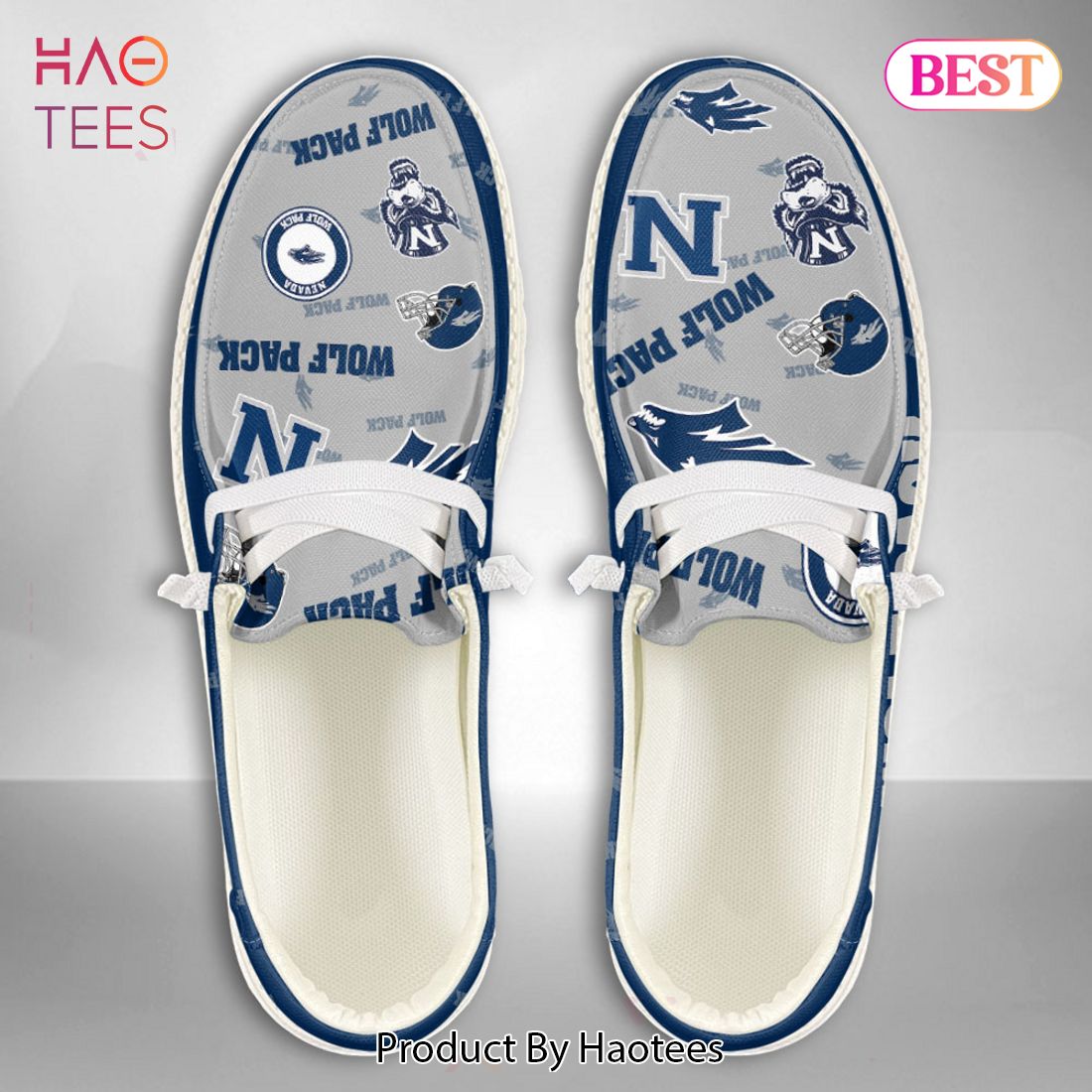 [BEST] NCAA Nevada Wolf Pack Custom Name Hey Dude Shoes Luxury Brand