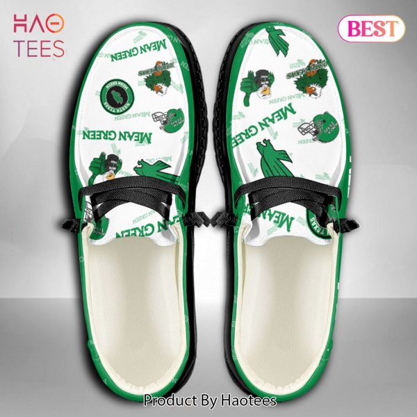 BEST NCAA NORTH TEXAS MEAN GREEN Custom Name Hey Dude Shoes