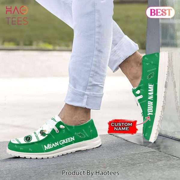 BEST NCAA NORTH TEXAS MEAN GREEN Custom Name Hey Dude Shoes