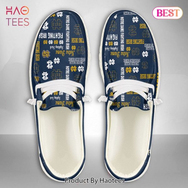BEST NCAA Notre Dame Fighting Irish Custom Name Hey Dude Shoes Luxury Brand