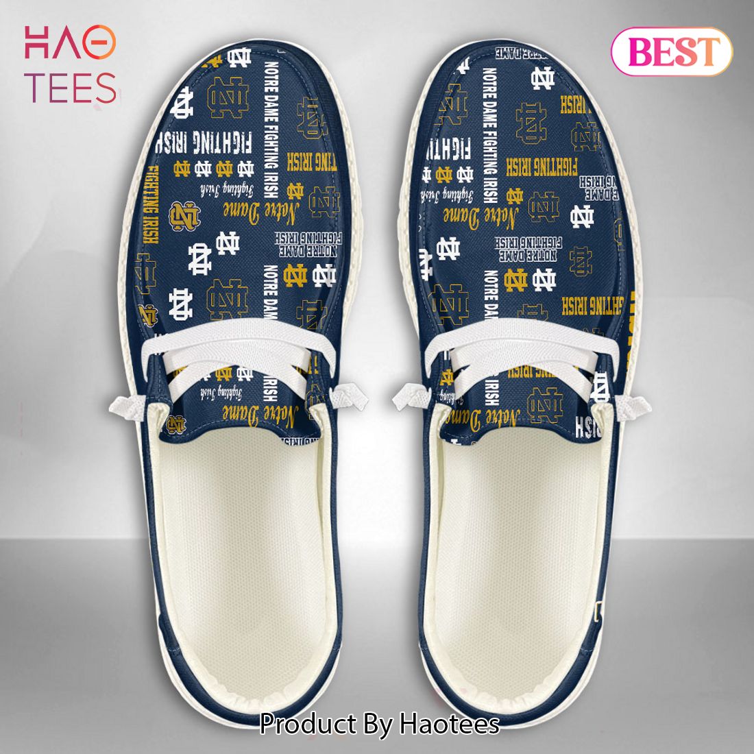 BEST NCAA Notre Dame Fighting Irish Custom Name Hey Dude Shoes Luxury Brand BEST NCAA Notre Dame Fighting Irish Custom Name Hey Dude Shoes Luxury Brand