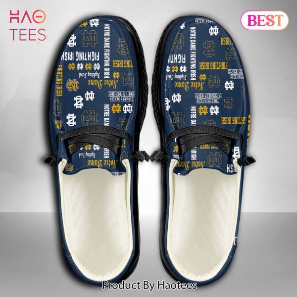 BEST NCAA Notre Dame Fighting Irish Custom Name Hey Dude Shoes Luxury Brand