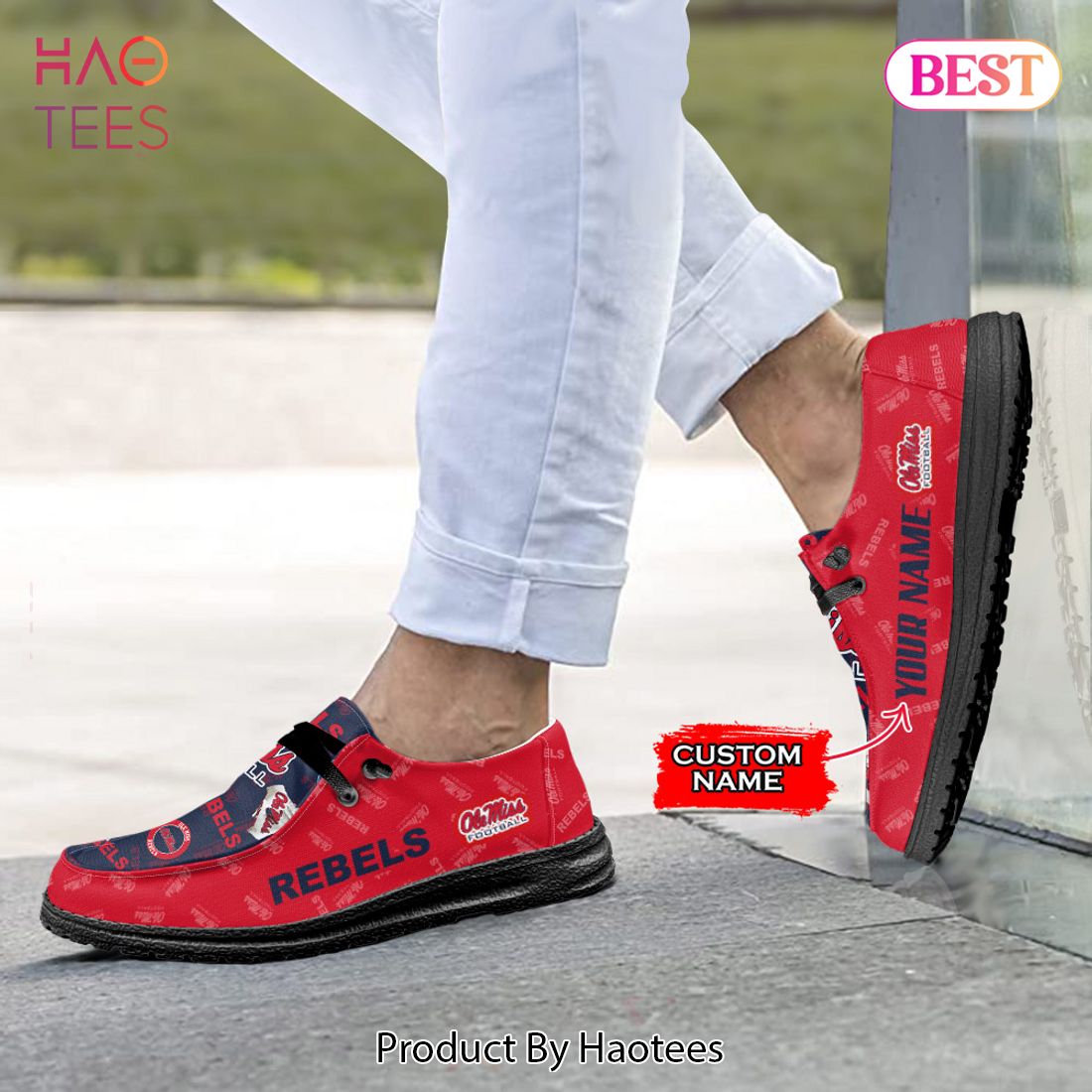 BEST NCAA Ole Miss Rebels Custom Name Hey Dude Shoes BEST NCAA Ole Miss Rebels Custom Name Hey Dude Shoes