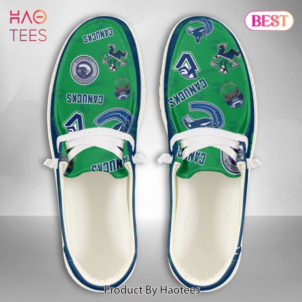 [BEST] NHL Vancouver Canucks Custom Name Hey Dude Shoes