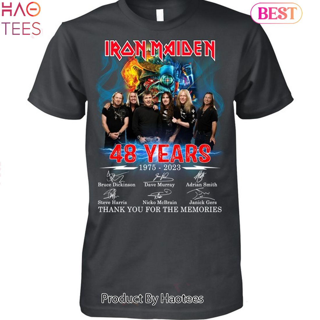 HOT 2023 Iron Maiden 48 Years 1975-2023 Thank You For The Memories Unisex T-Shirt