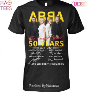 HOT ABBA The Concert Show 50 Years 1974-2024 Thank You For The Memories Unisex T-Shirt