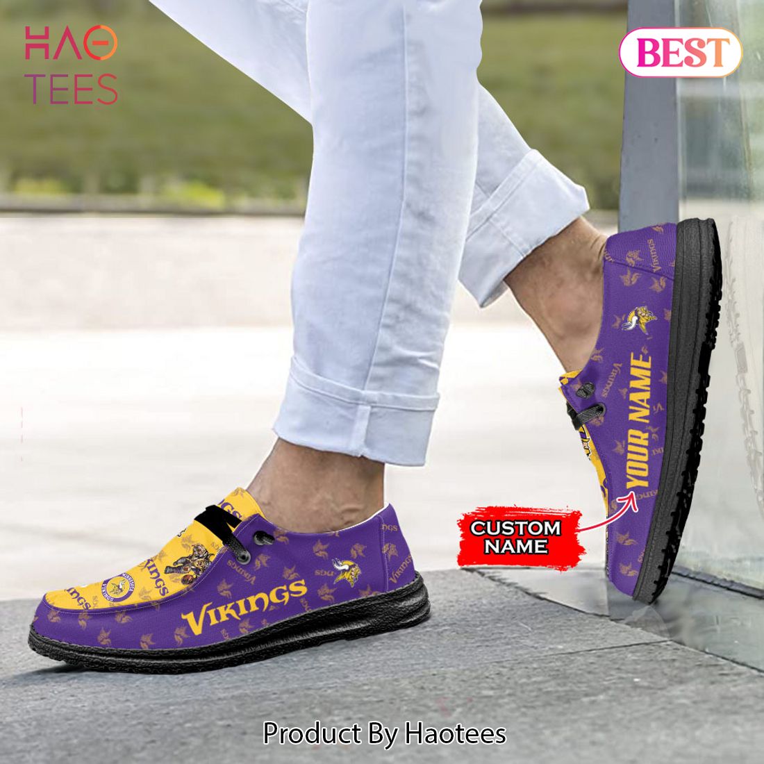 HOT Custom NameMinnesota VikingsHey Dude Shoes HOT Custom NameMinnesota VikingsHey Dude Shoes