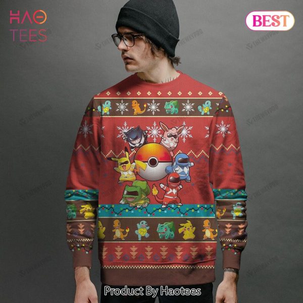 HOT Mighty Morphin Go Go Poke Ranger Giftsmerch Pokemon Custom Sweater