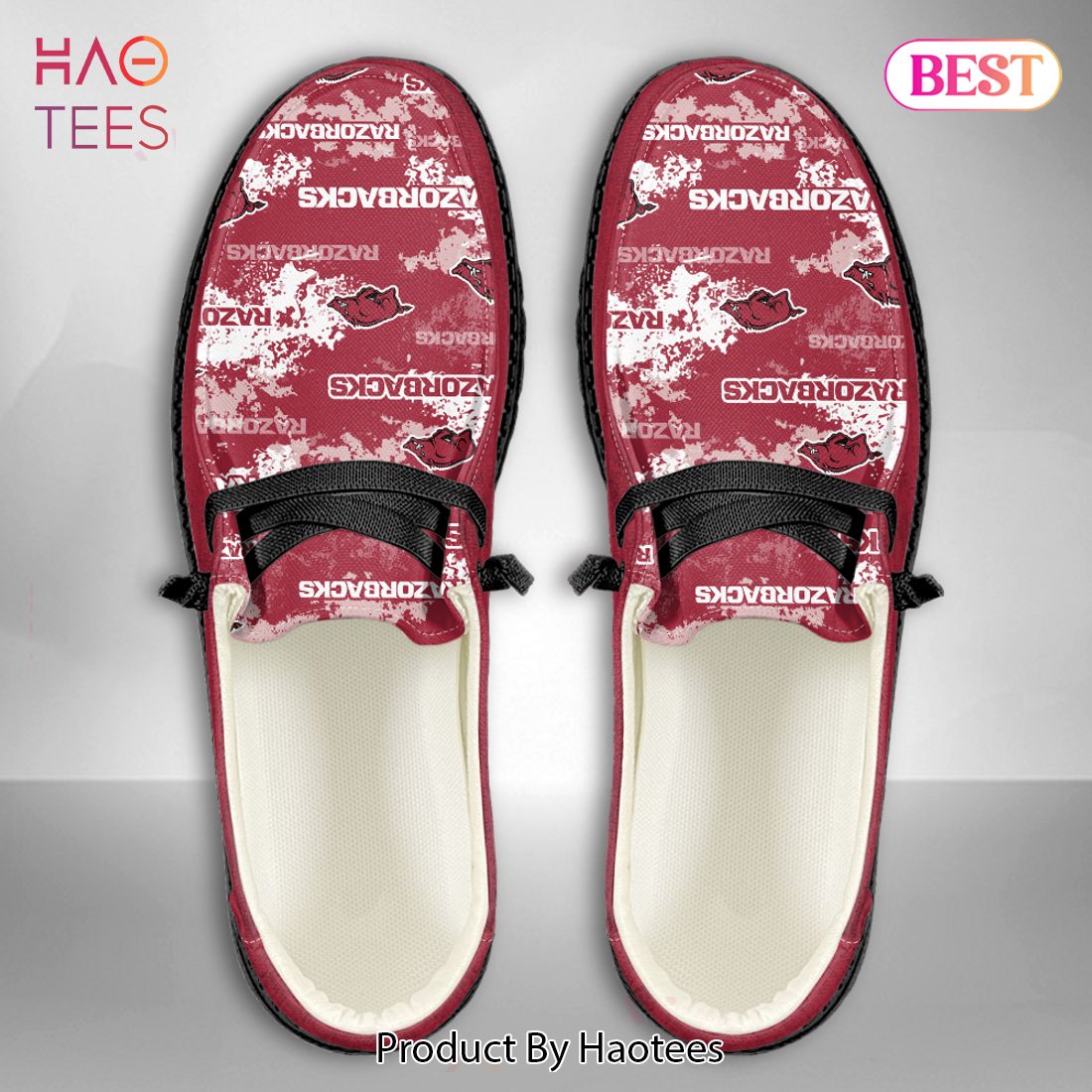 HOT NCAA Arkansas Razorbacks Custom Name Hey Dude Shoes