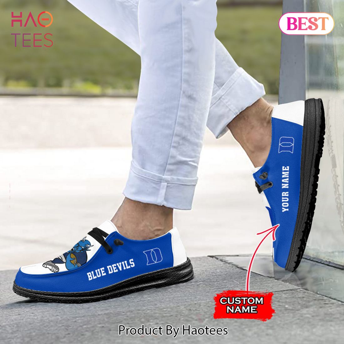 HOT NCAA Duke Blue Devils - Custom Name Hey Dude Shoes HOT NCAA Duke Blue Devils - Custom Name Hey Dude Shoes