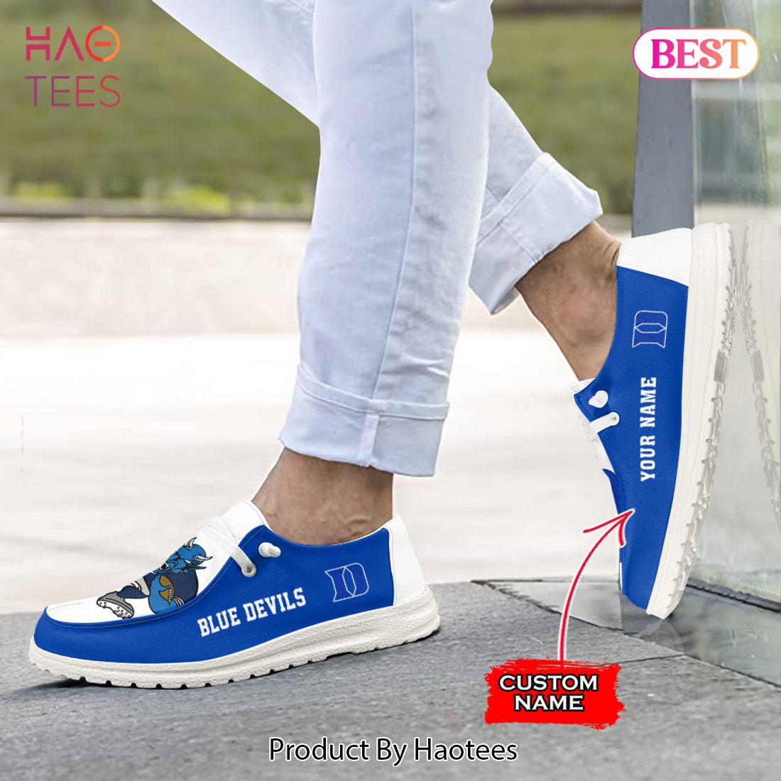 HOT NCAA Duke Blue Devils - Custom Name Hey Dude Shoes HOT NCAA Duke Blue Devils - Custom Name Hey Dude Shoes