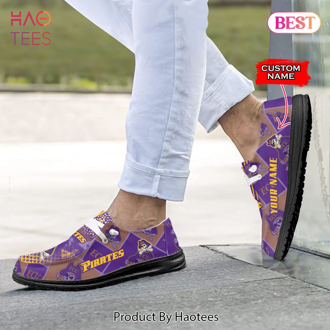 HOT NCAA East Carolina Pirates Custom Name Hey Dude Shoes HOT NCAA East Carolina Pirates Custom Name Hey Dude Shoes