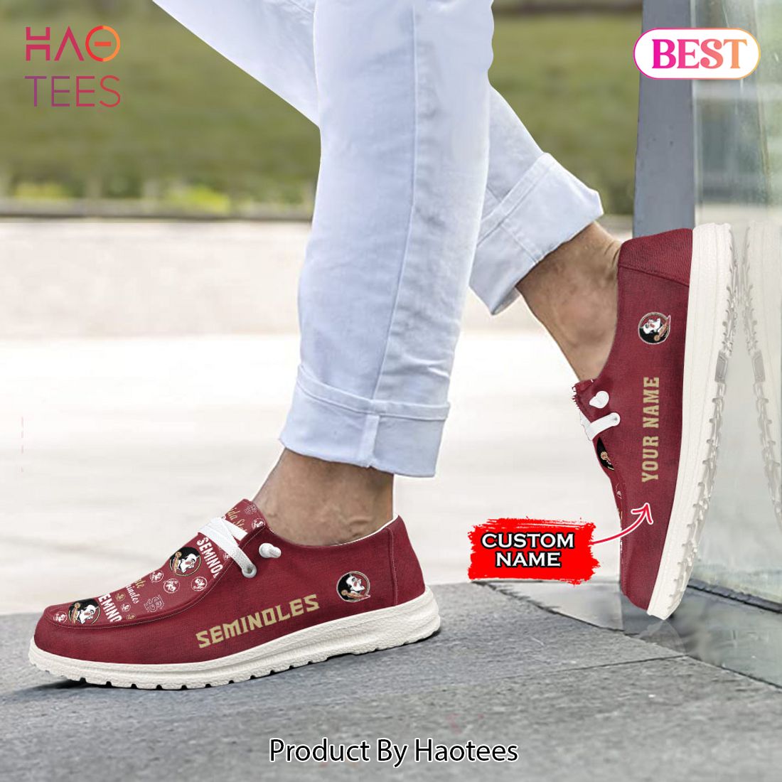 HOT NCAA Florida State Seminoles Custom Name Hey Dude Shoes HOT NCAA Florida State Seminoles Custom Name Hey Dude Shoes