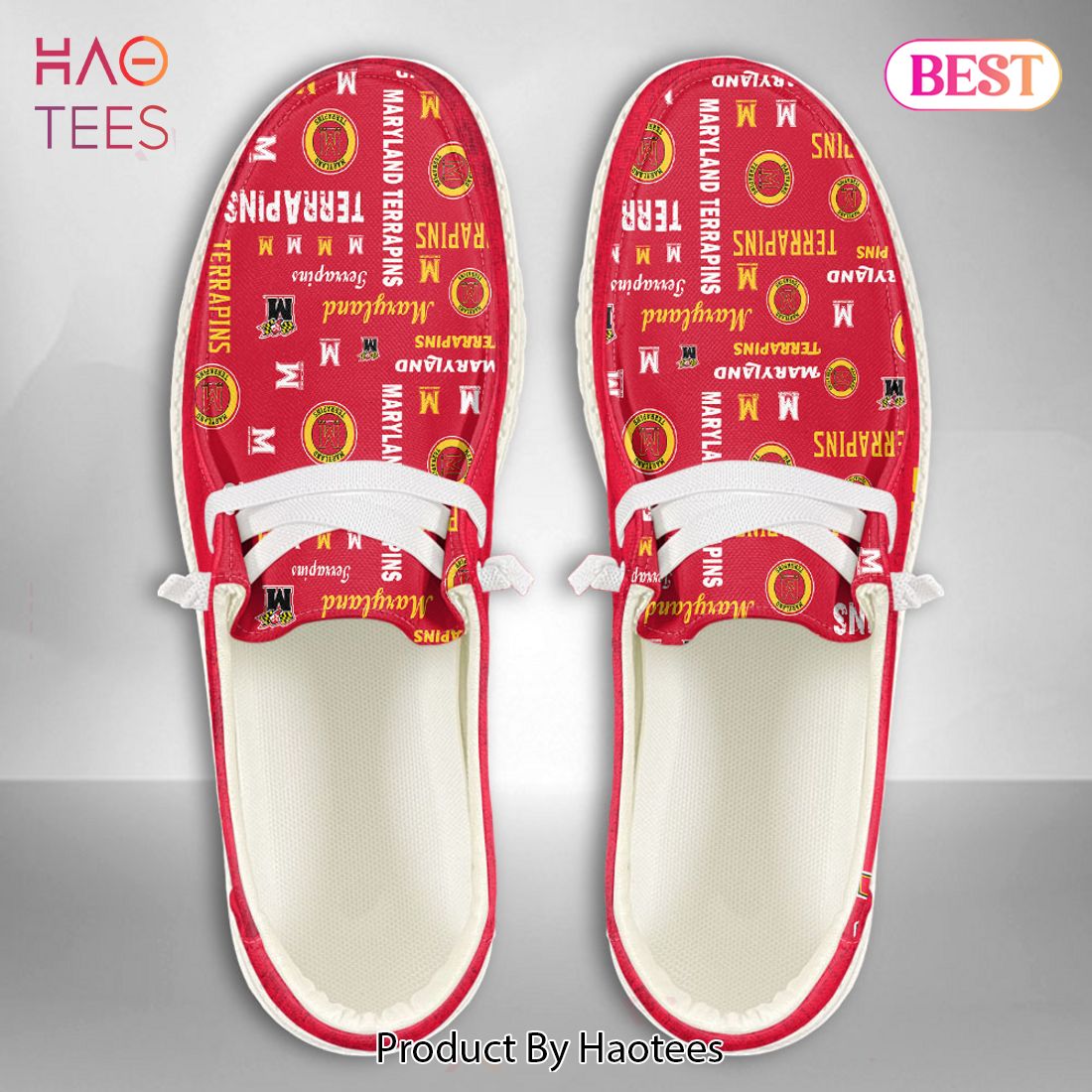 HOT NCAA Maryland Terrapins Custom Name Hey Dude Shoes Luxury Brand HOT NCAA Maryland Terrapins Custom Name Hey Dude Shoes Luxury Brand