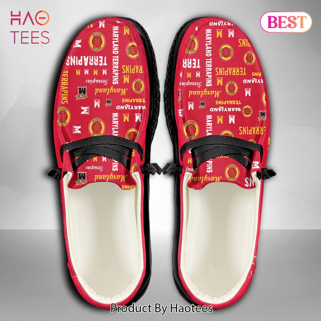 HOT NCAA Maryland Terrapins Custom Name Hey Dude Shoes Luxury Brand HOT NCAA Maryland Terrapins Custom Name Hey Dude Shoes Luxury Brand