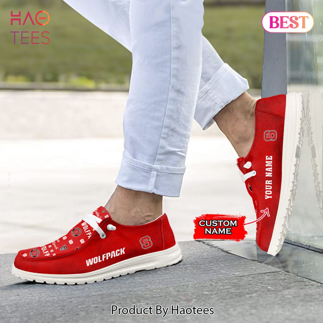 HOT NCAA NORTH CAROLINA STATE WOLFPACK Custom Name Hey Dude Shoes HOT NCAA NORTH CAROLINA STATE WOLFPACK Custom Name Hey Dude Shoes