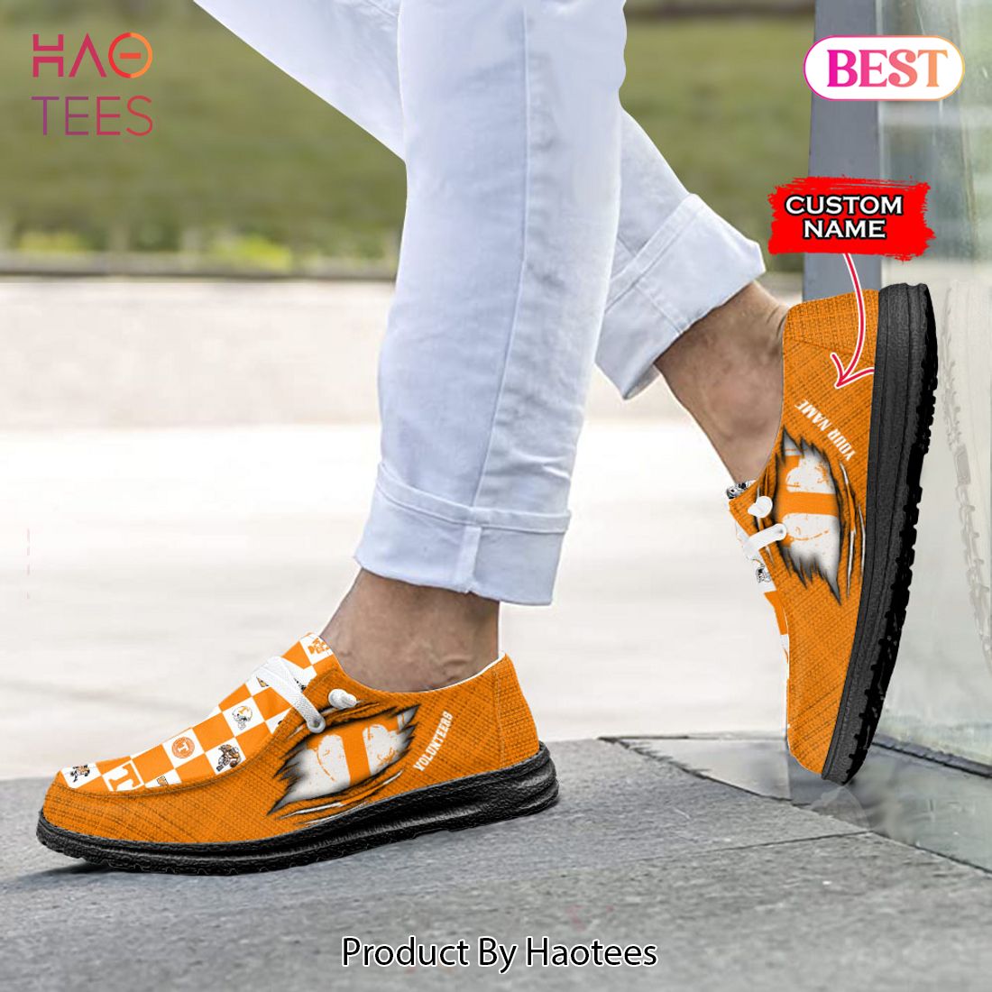 HOT NCAA Tennessee Volunteers Custom Name Hey Dude Shoes HOT NCAA Tennessee Volunteers Custom Name Hey Dude Shoes