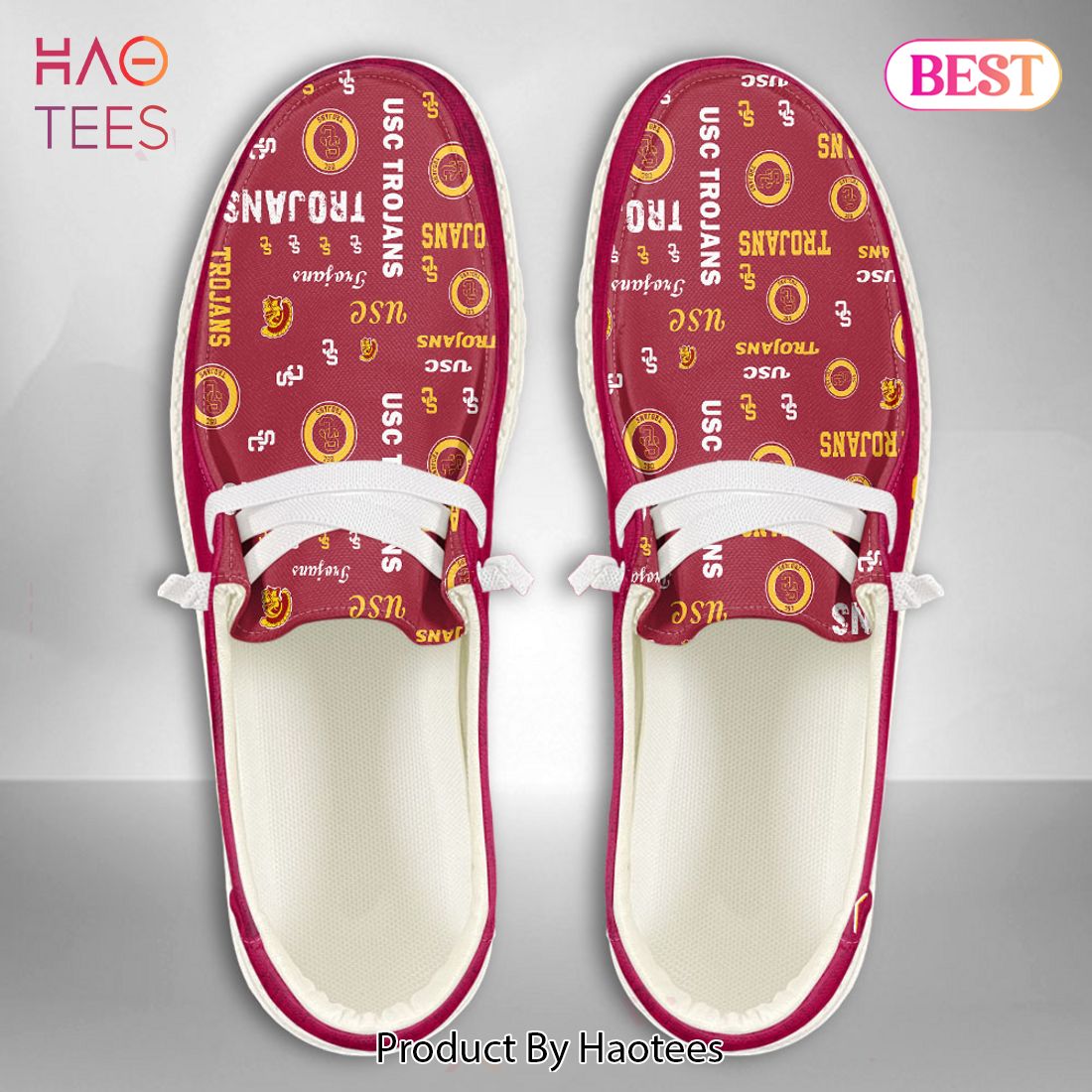 HOT NCAA USC Trojans Custom Name Hey Dude Shoes