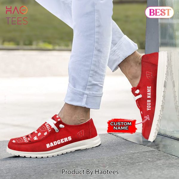 HOT NCAA Wisconsin Badgers Custom Name Hey Dude Shoes POD Design – X761