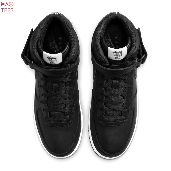 HOT Nike Air Force 1 Mid Stussy Black White