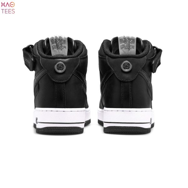 HOT Nike Air Force 1 Mid Stussy Black White