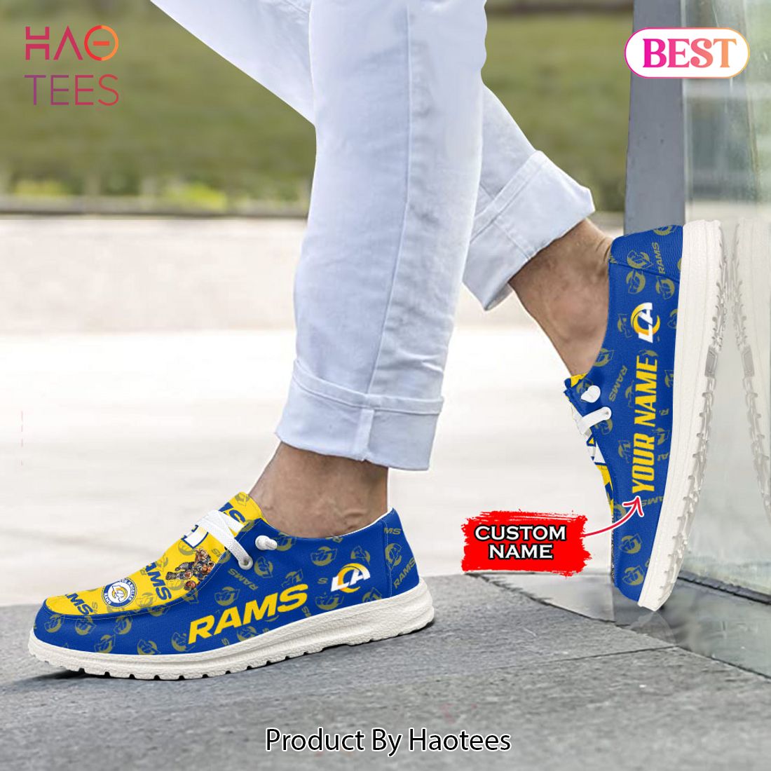 HOT TREND Custom NameLos Angeles RamsHey Dude Shoes HOT TREND Custom NameLos Angeles RamsHey Dude Shoes