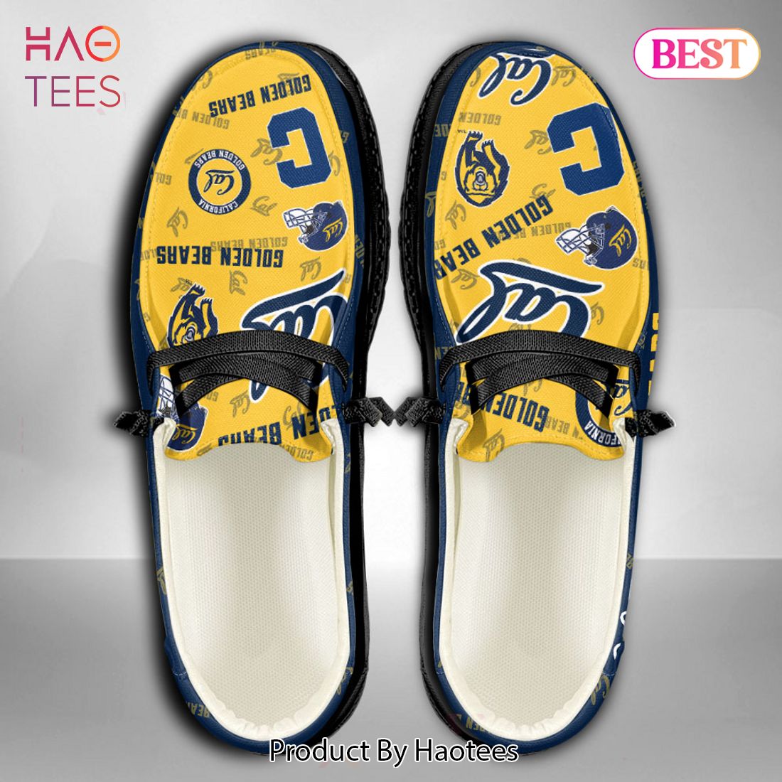 HOT TREND NCAA California Golden Bears Custom Name Hey Dude Shoes HOT TREND NCAA California Golden Bears Custom Name Hey Dude Shoes