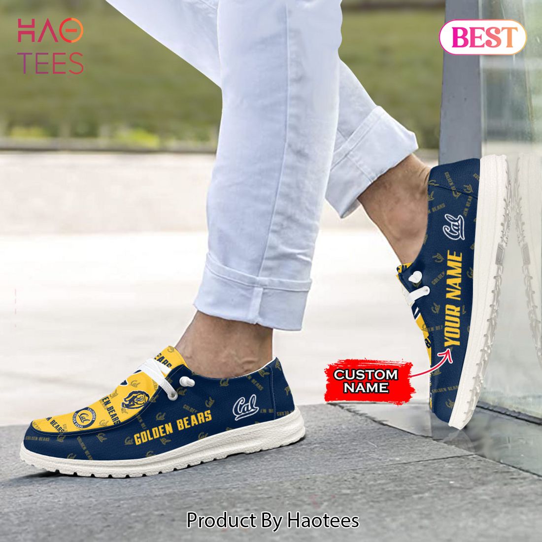 HOT TREND NCAA California Golden Bears Custom Name Hey Dude Shoes HOT TREND NCAA California Golden Bears Custom Name Hey Dude Shoes