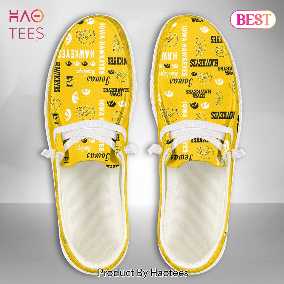 HOT TREND NCAA Iowa Hawkeyes Custom Name Hey Dude Shoes Luxury Brand