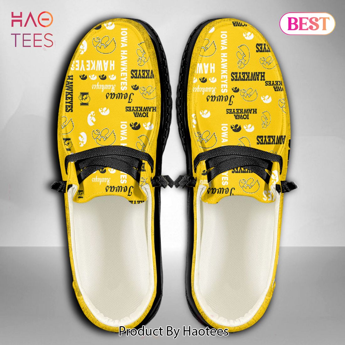 HOT TREND NCAA Iowa Hawkeyes Custom Name Hey Dude Shoes Luxury Brand HOT TREND NCAA Iowa Hawkeyes Custom Name Hey Dude Shoes Luxury Brand