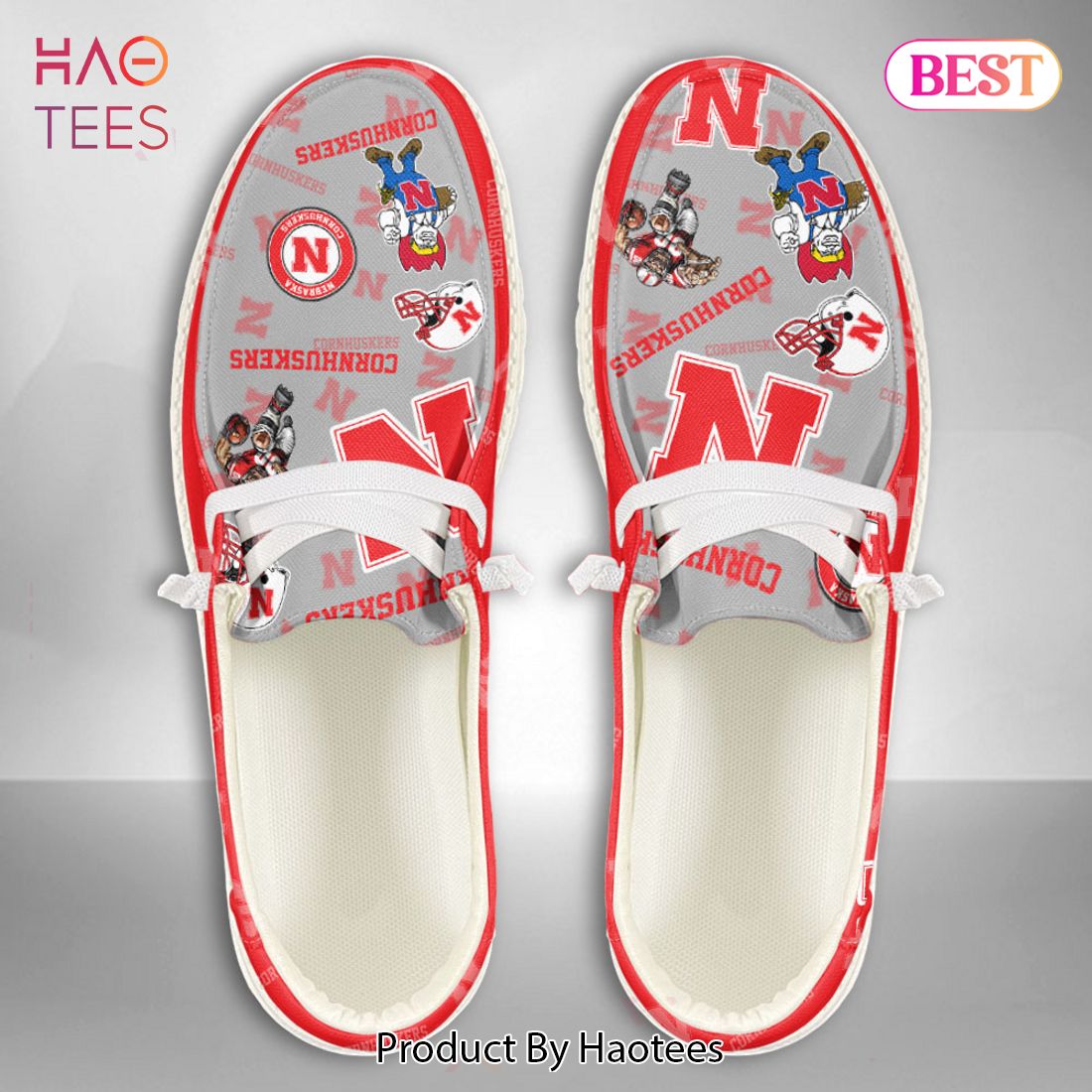 HOT TREND NCAA Nebraska Cornhuskers Custom Name Hey Dude Shoes POD Design