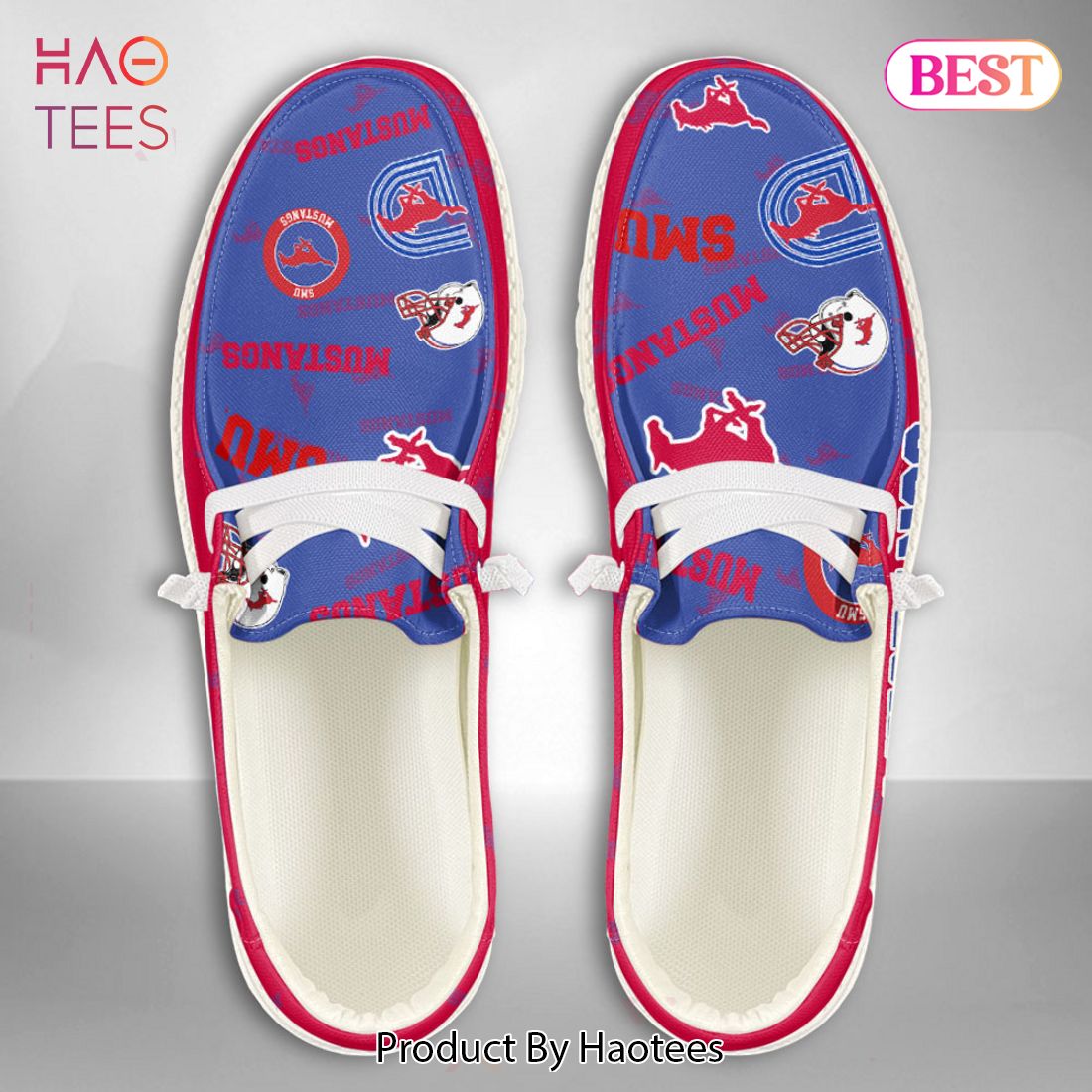 HOT TREND NCAA SMU Mustangs Custom Name Hey Dude Shoes Luxury Brand
